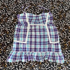 The Original Arizona Jean Company Purple & Blue Plaid Cami Top